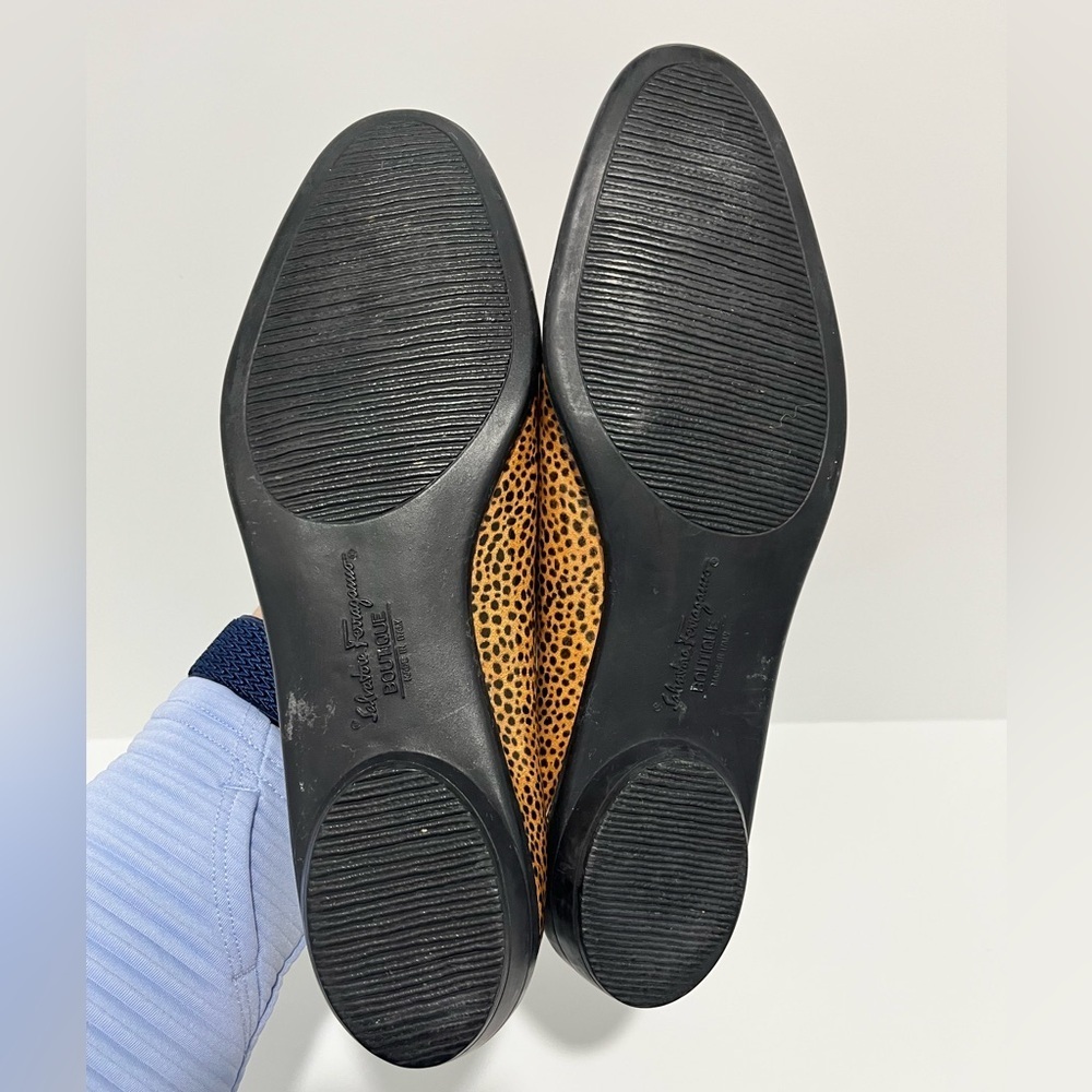Salvatore Ferraganno Boutique Made in Italy Shiny Cheetah Print flats size 8.5 - Picture 8 of 11